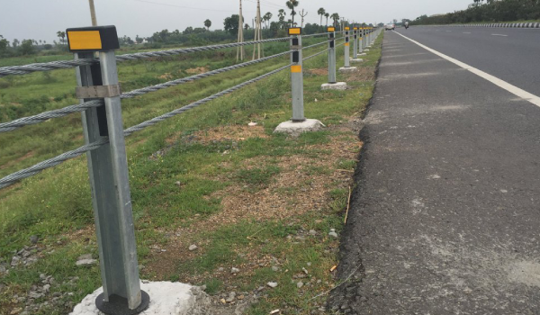 Highway marker posts and road signage